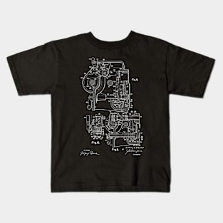 Zigzag Mechanism for Sewing Machine Vintage Patent Hand Drawing Kids T-Shirt